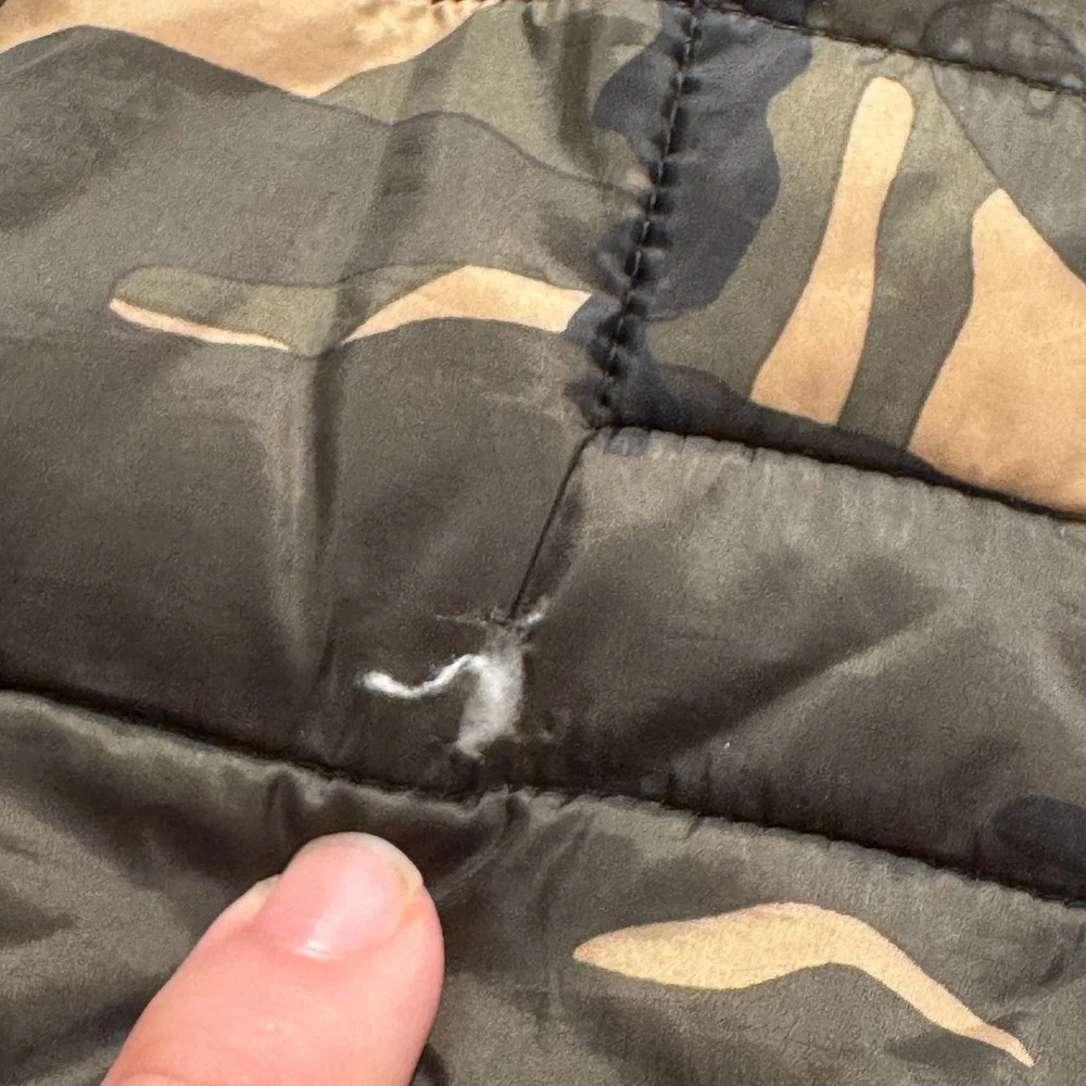 Old Navy Puffer Jacket Boys XL 14-16 Camo Green Brown Polyester Full Zip Winter‎